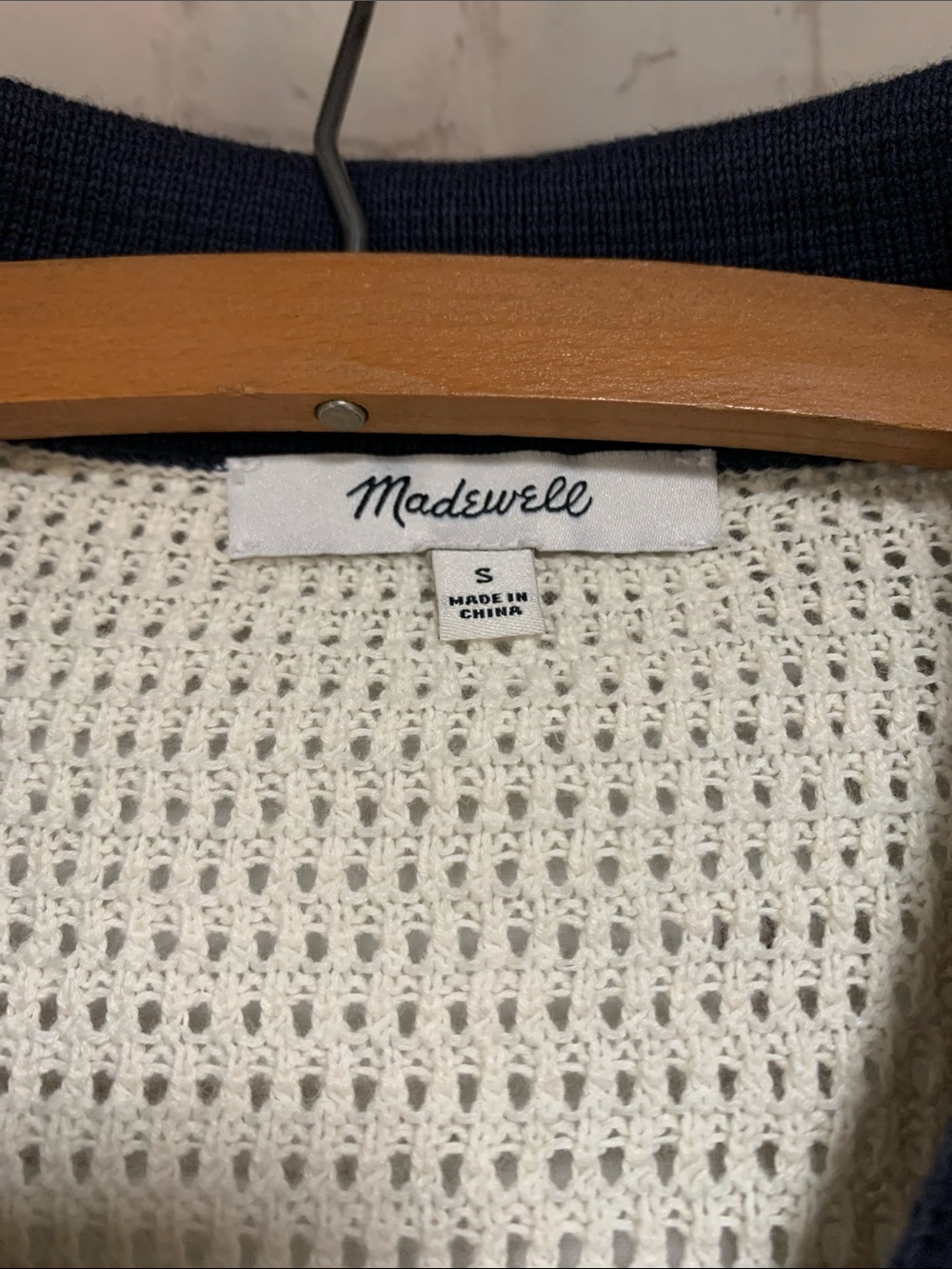 Madewell Open-Weave Retro Knit Cardigan - Cream Size S 42” - Picture 3 of 6